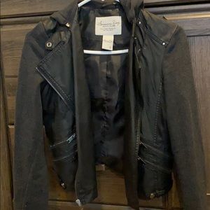 American Rag , faux leather hooded jacket